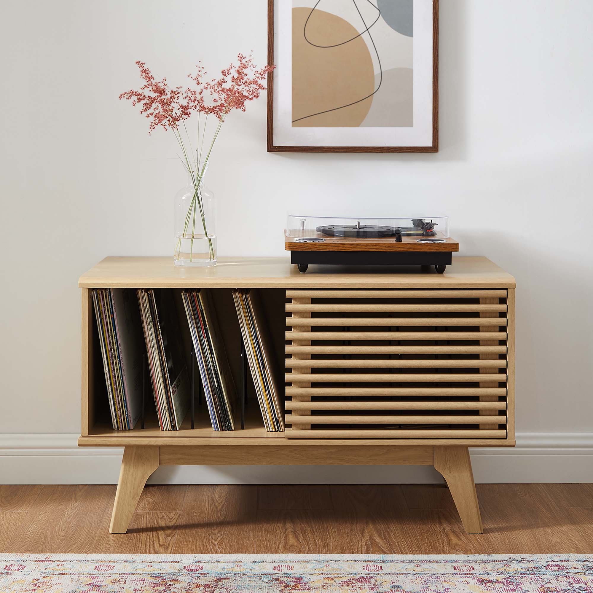 Render Vinyl Record Display Stand - Oak (EEI-4263-OAK)