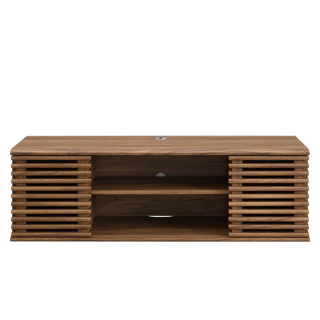 Render 46" Wall-Mount Media Console TV Stand - Walnut
