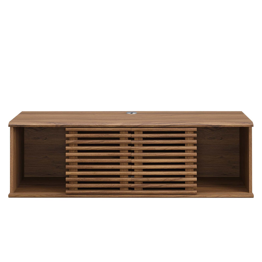 Render 46" Wall-Mount Media Console TV Stand - Walnut