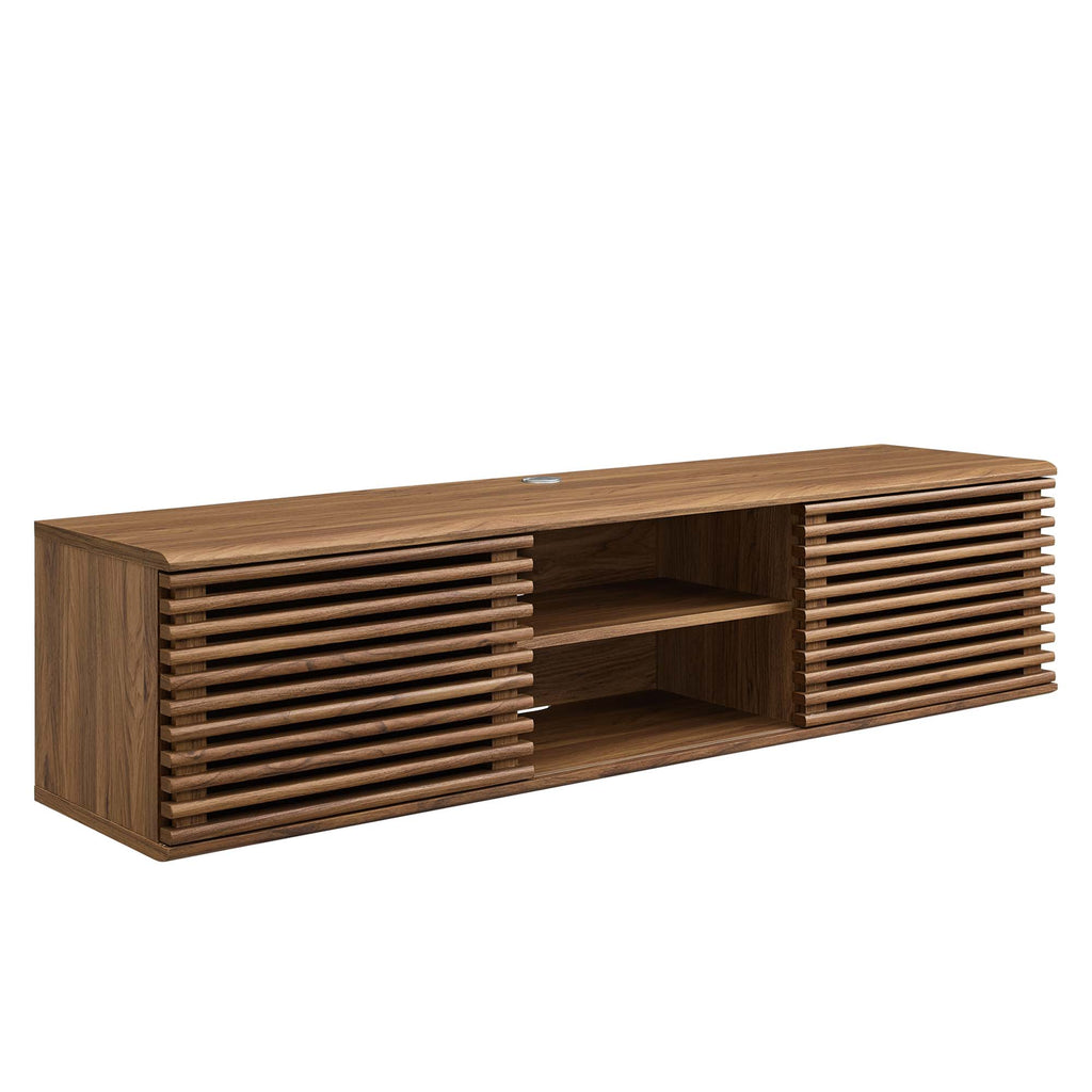 Render 60" Wall-Mount Media Console TV Stand - Walnut