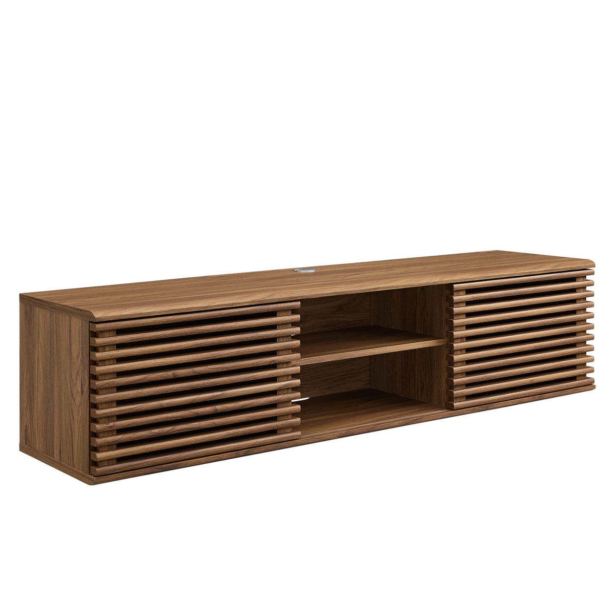 Render 60" Wall-Mount Media Console TV Stand - Walnut