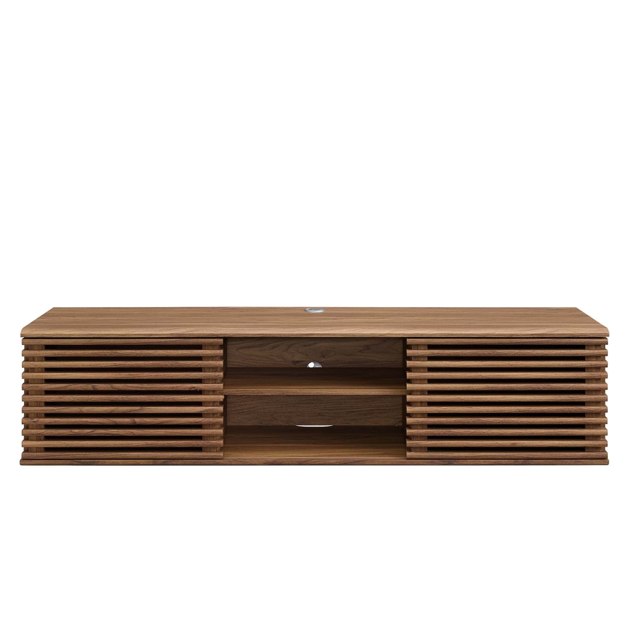 Render 60" Wall-Mount Media Console TV Stand - Walnut