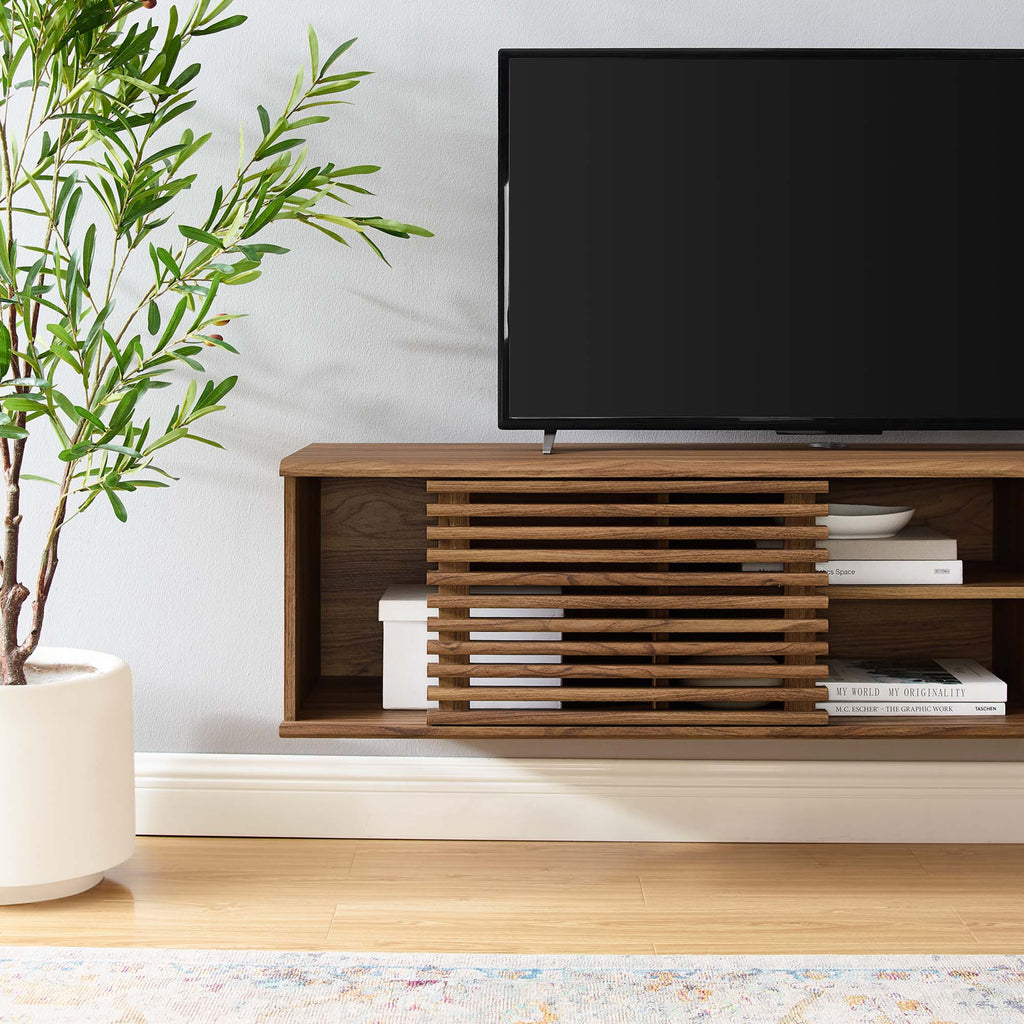 Render 60" Wall-Mount Media Console TV Stand - Walnut
