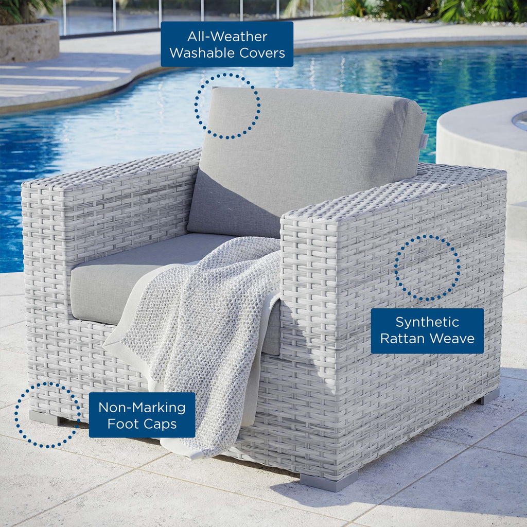 Convene Outdoor Patio Armchair - Light Gray Gray