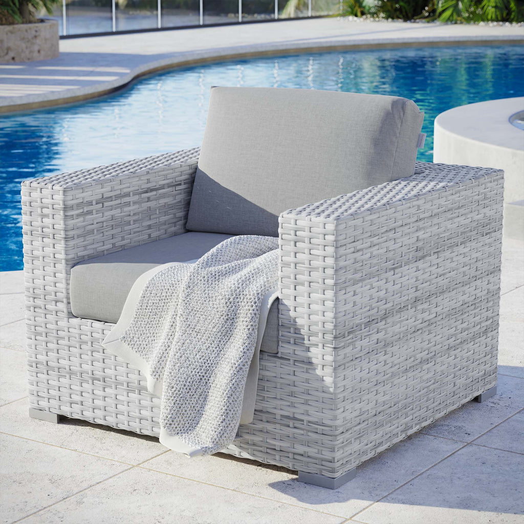 Convene Outdoor Patio Armchair - Light Gray Gray