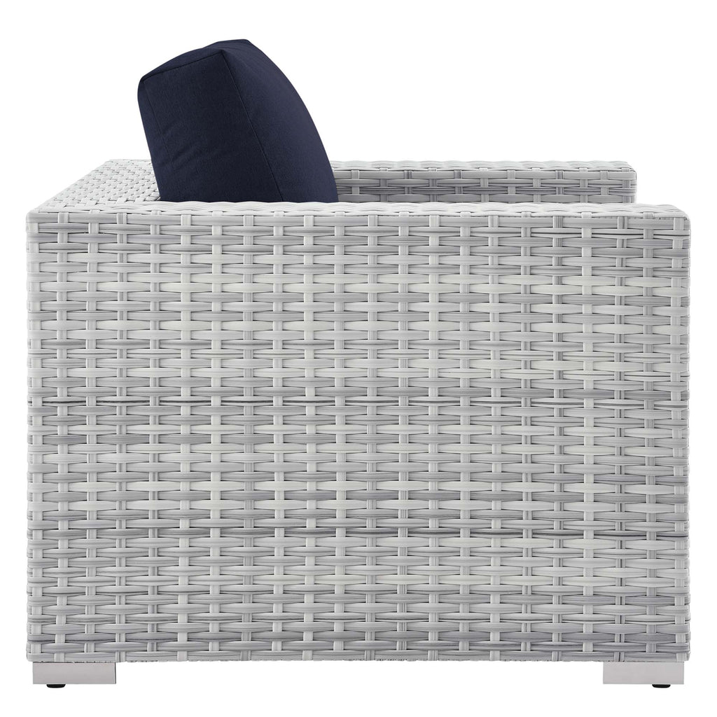 Convene Outdoor Patio Armchair - Light Gray Navy