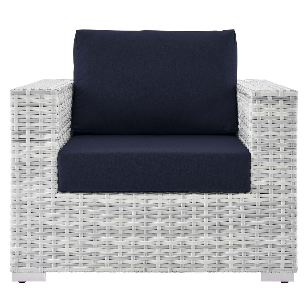 Convene Outdoor Patio Armchair - Light Gray Navy
