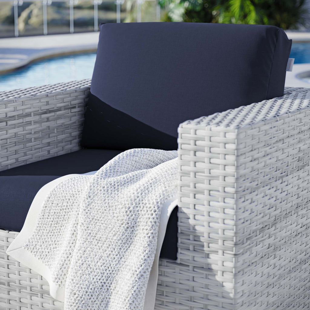 Convene Outdoor Patio Armchair - Light Gray Navy