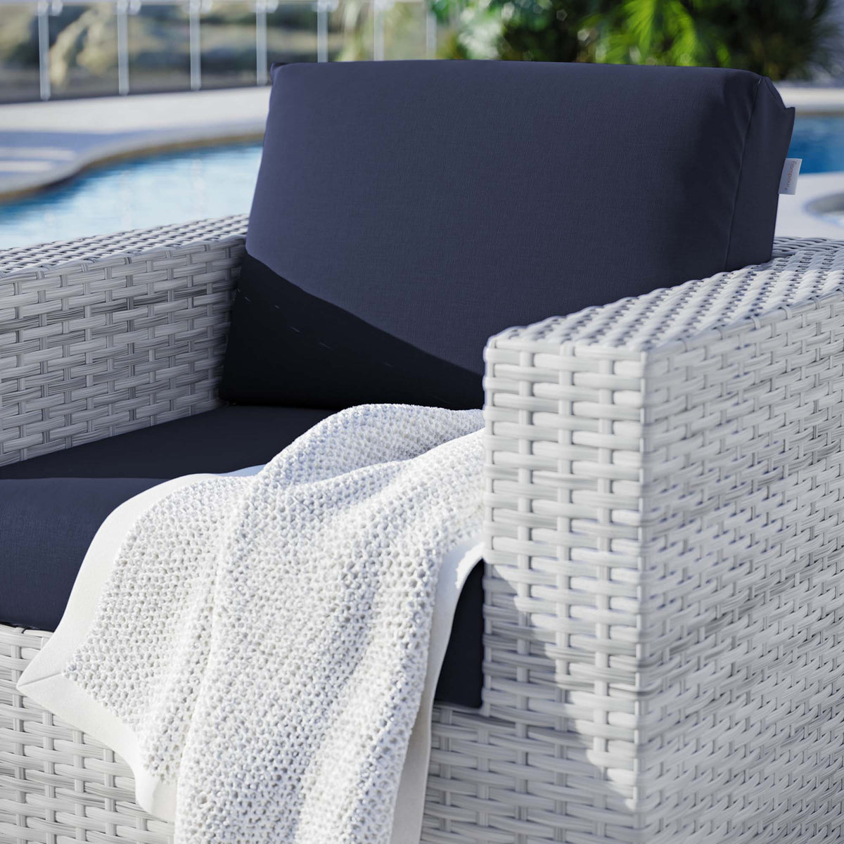 Convene Outdoor Patio Armchair - Light Gray Navy