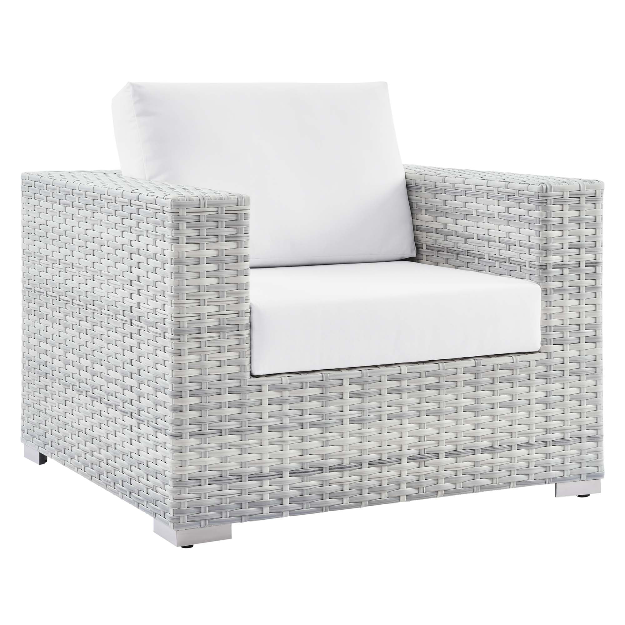 Convene Outdoor Patio Armchair - Light Gray White