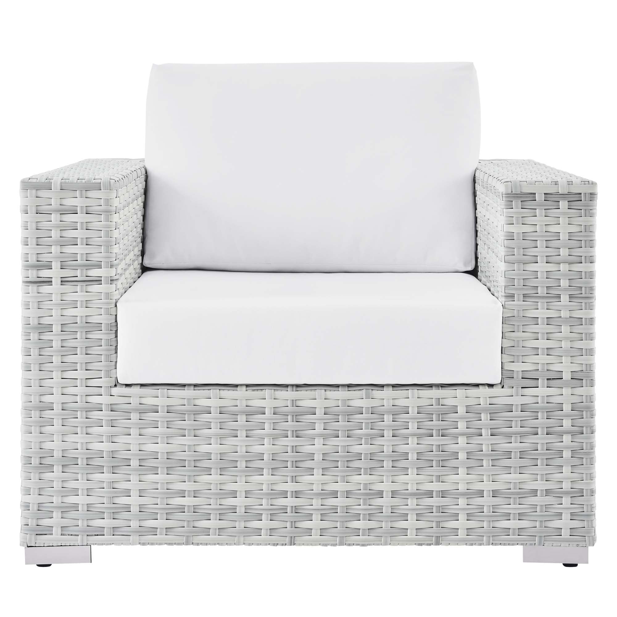 Convene Outdoor Patio Armchair - Light Gray White