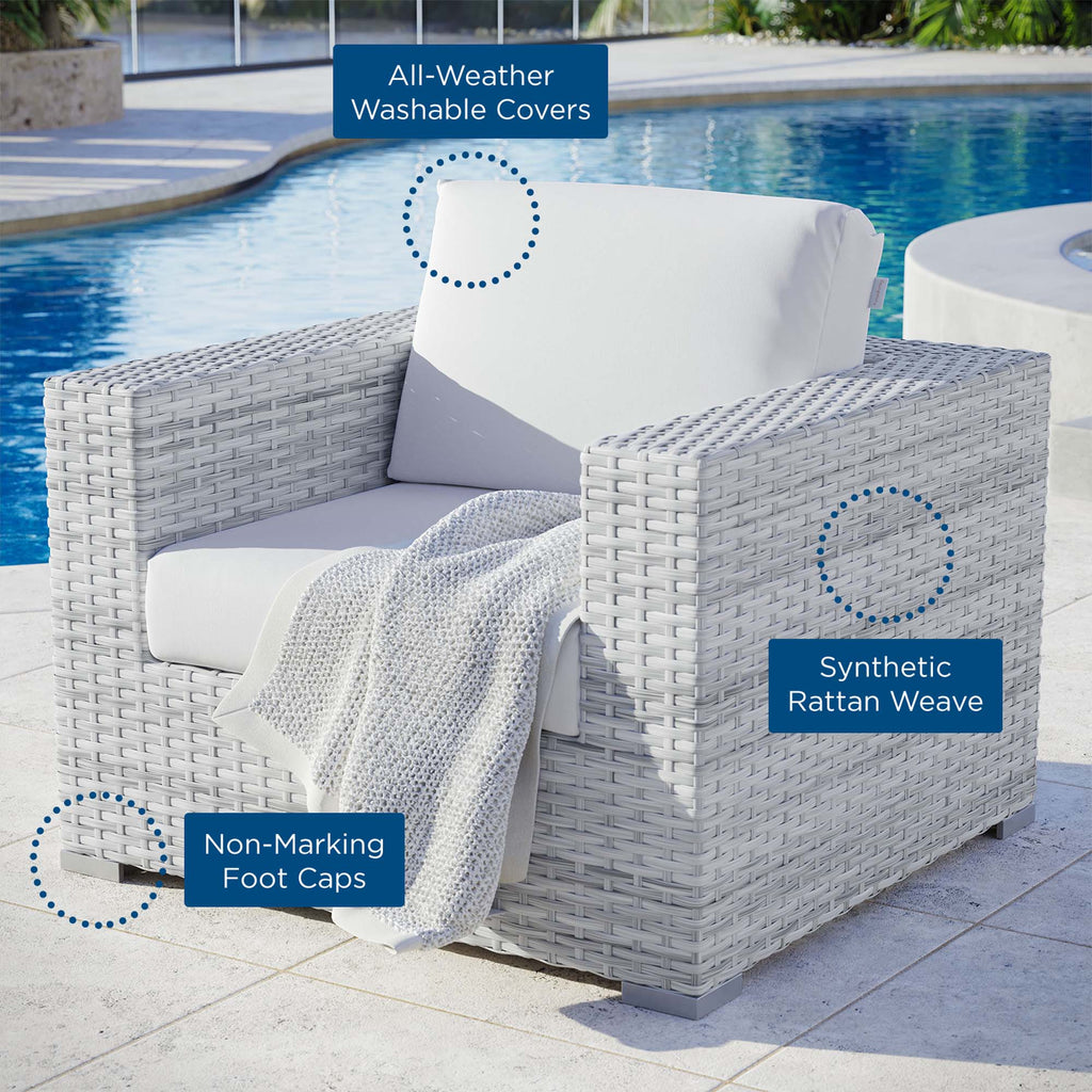 Convene Outdoor Patio Armchair - Light Gray White