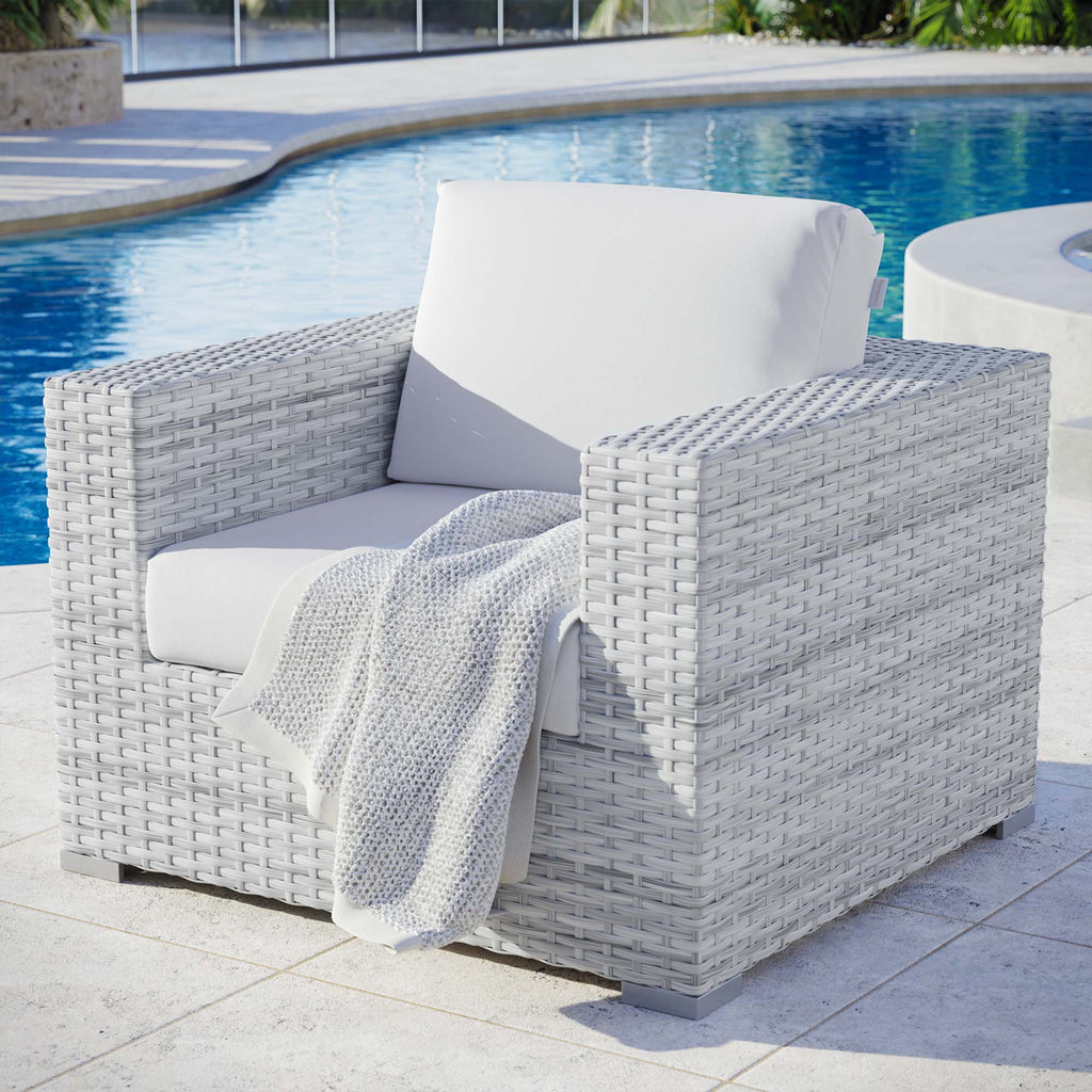 Convene Outdoor Patio Armchair - Light Gray White