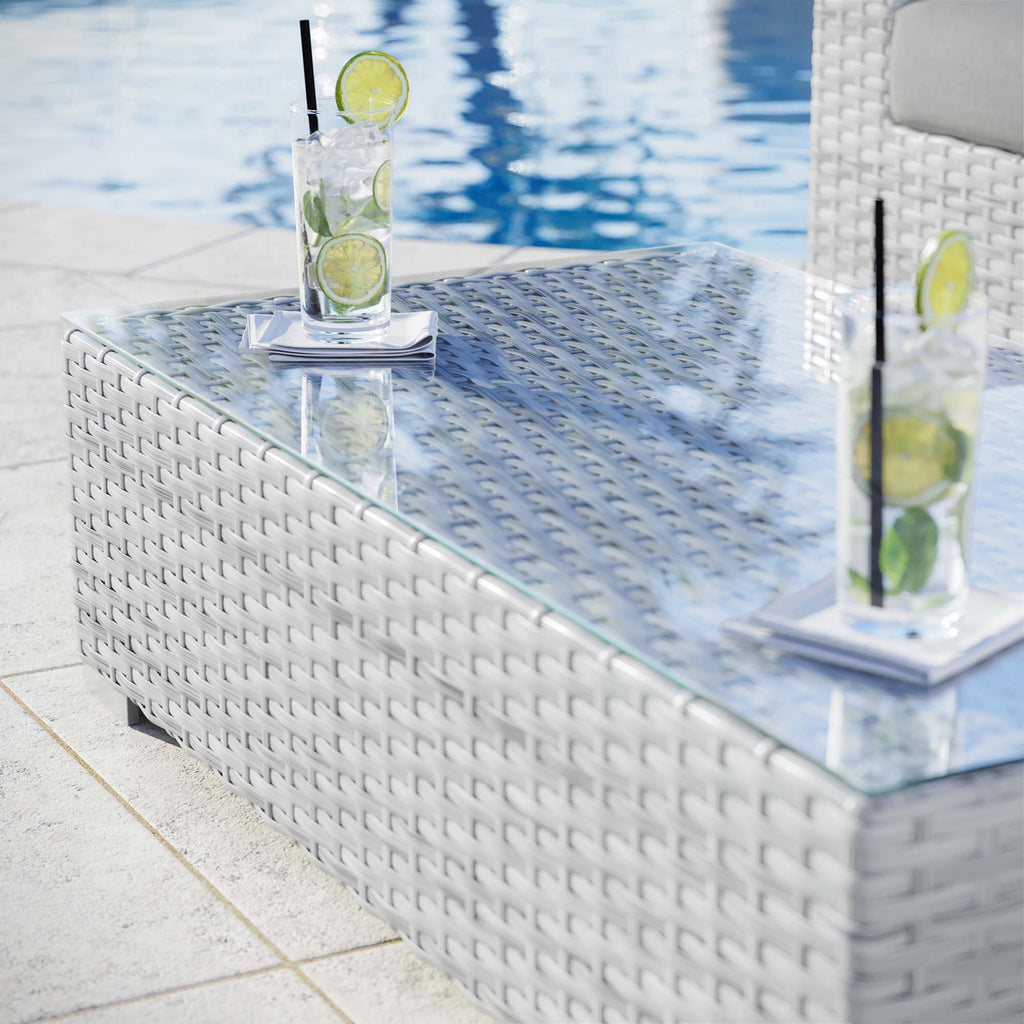 Convene Outdoor Patio Coffee Table - Light Gray