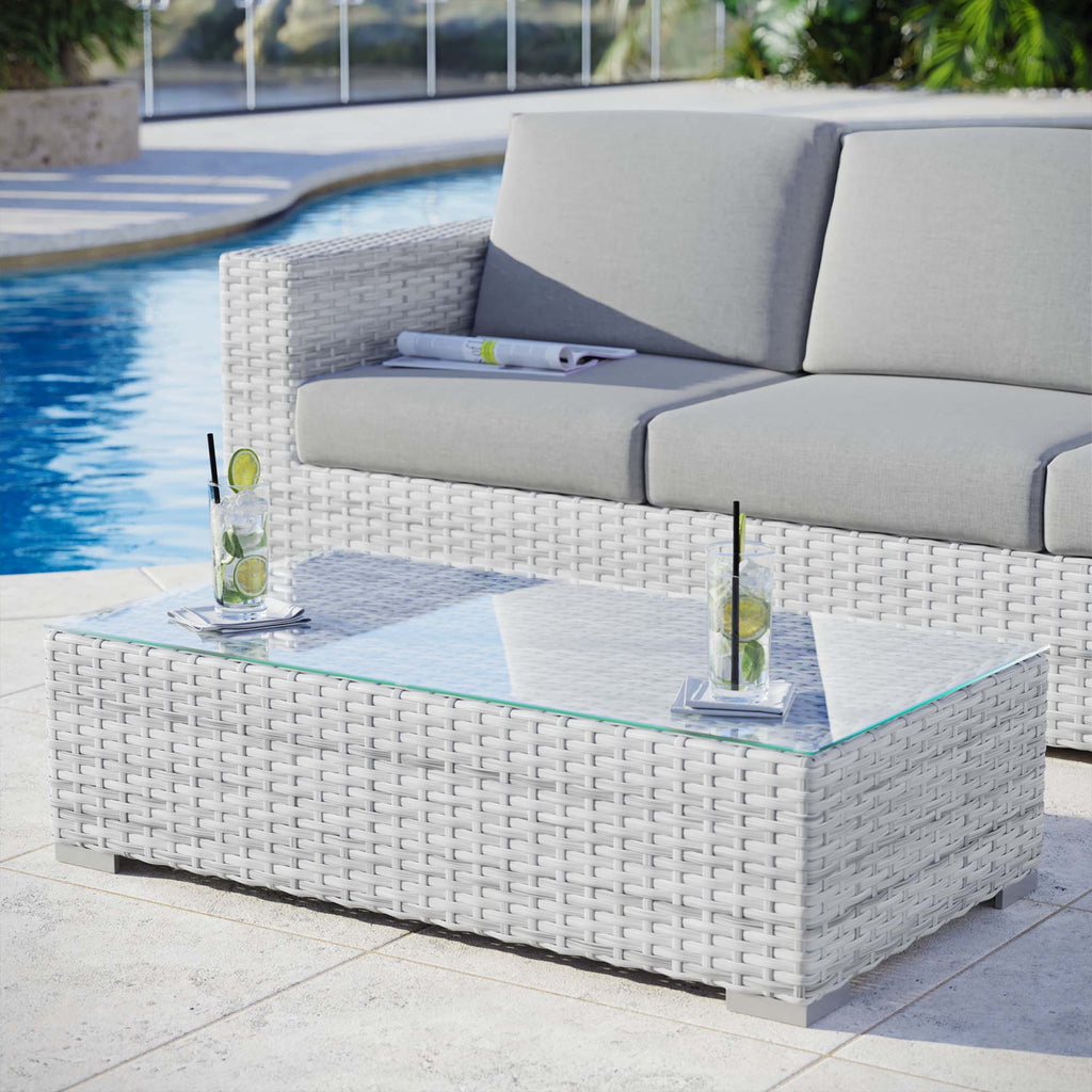 Convene Outdoor Patio Coffee Table - Light Gray