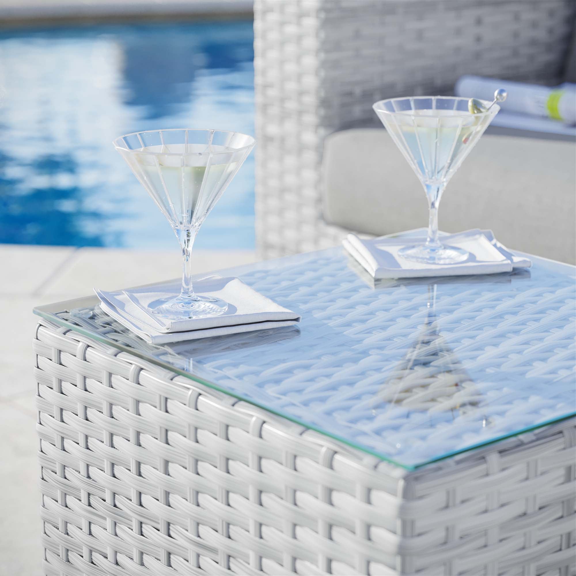 Convene Outdoor Patio Side Table - Light Gray