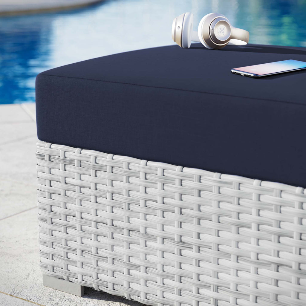 Convene Outdoor Patio Ottoman - Light Gray Navy