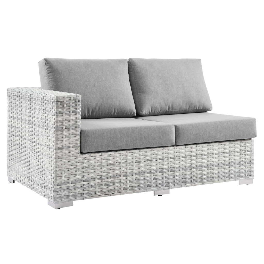 Convene Outdoor Patio Left-Arm Loveseat - Light Gray Gray