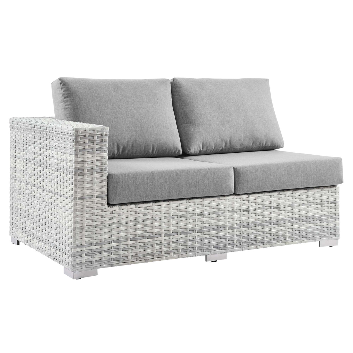 Convene Outdoor Patio Left-Arm Loveseat - Light Gray Gray