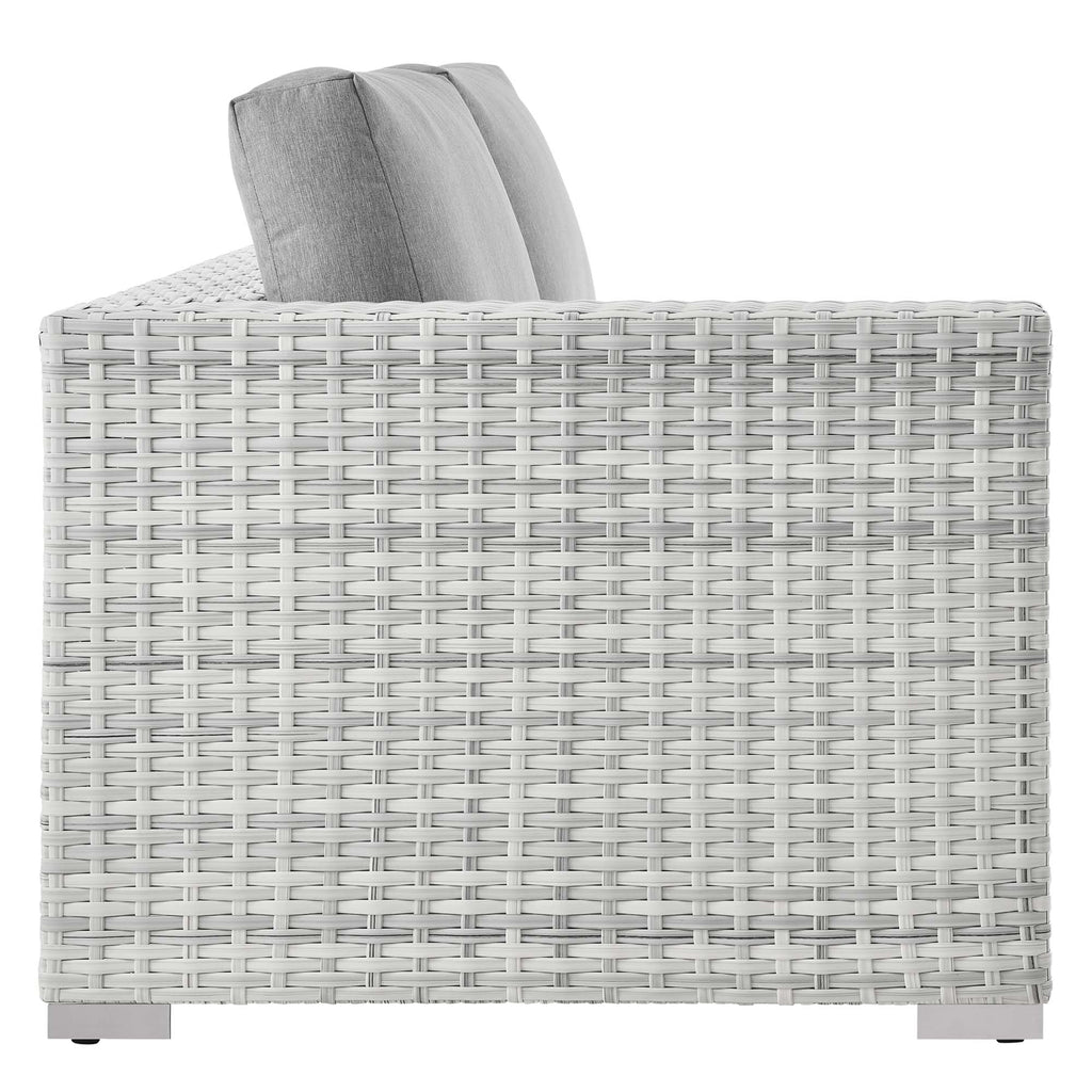 Convene Outdoor Patio Left-Arm Loveseat - Light Gray Gray