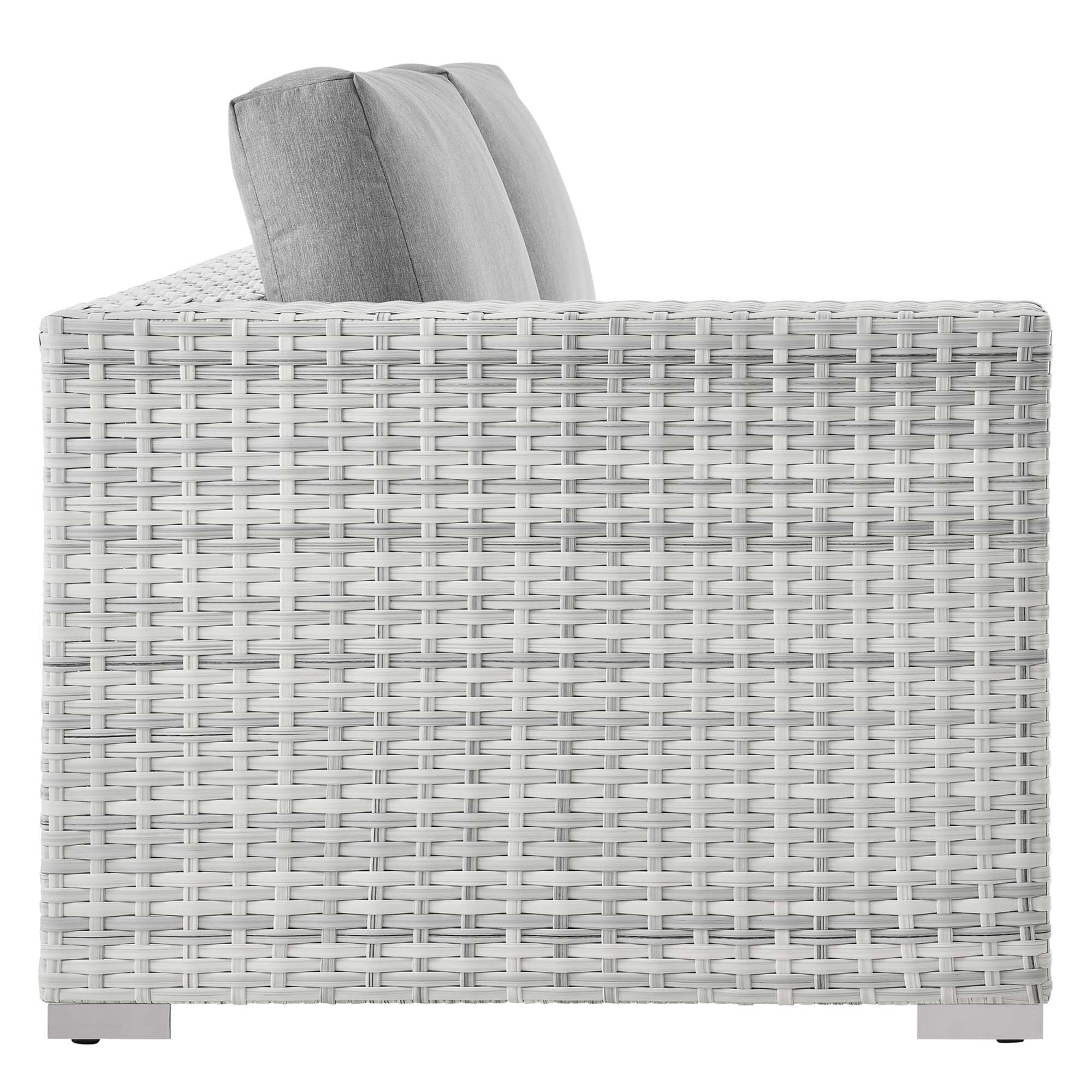 Convene Outdoor Patio Left-Arm Loveseat - Light Gray Gray