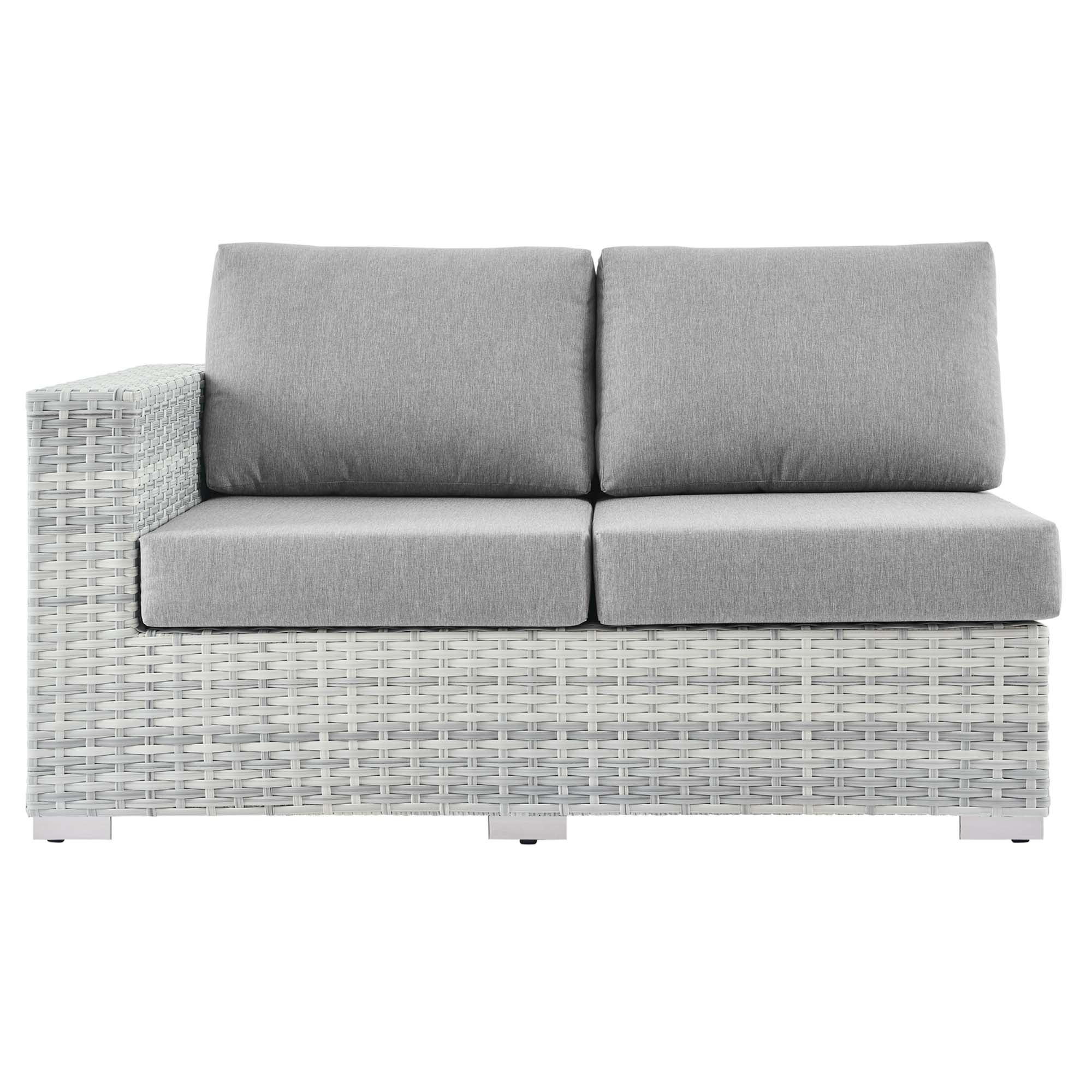Convene Outdoor Patio Left-Arm Loveseat - Light Gray Gray
