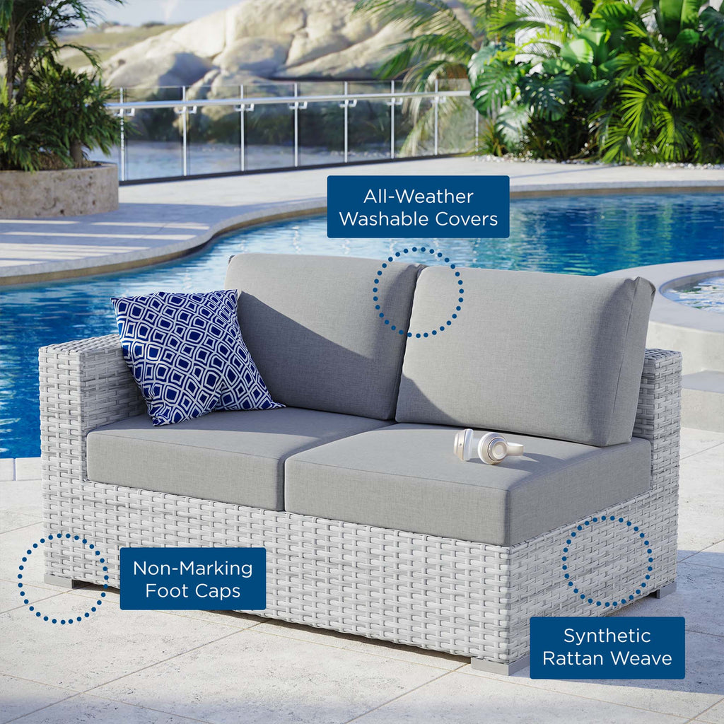 Convene Outdoor Patio Left-Arm Loveseat - Light Gray Gray