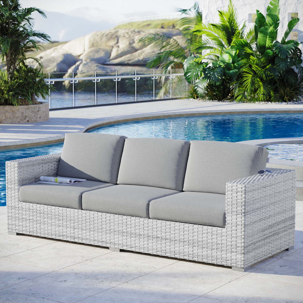 Convene Outdoor Patio Sofa - Light Gray Gray