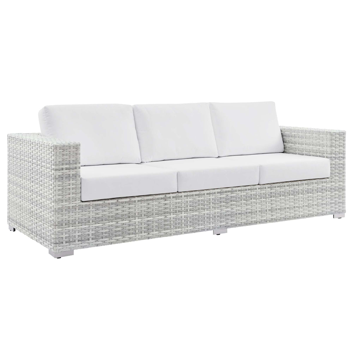 Convene Outdoor Patio Sofa - Light Gray White