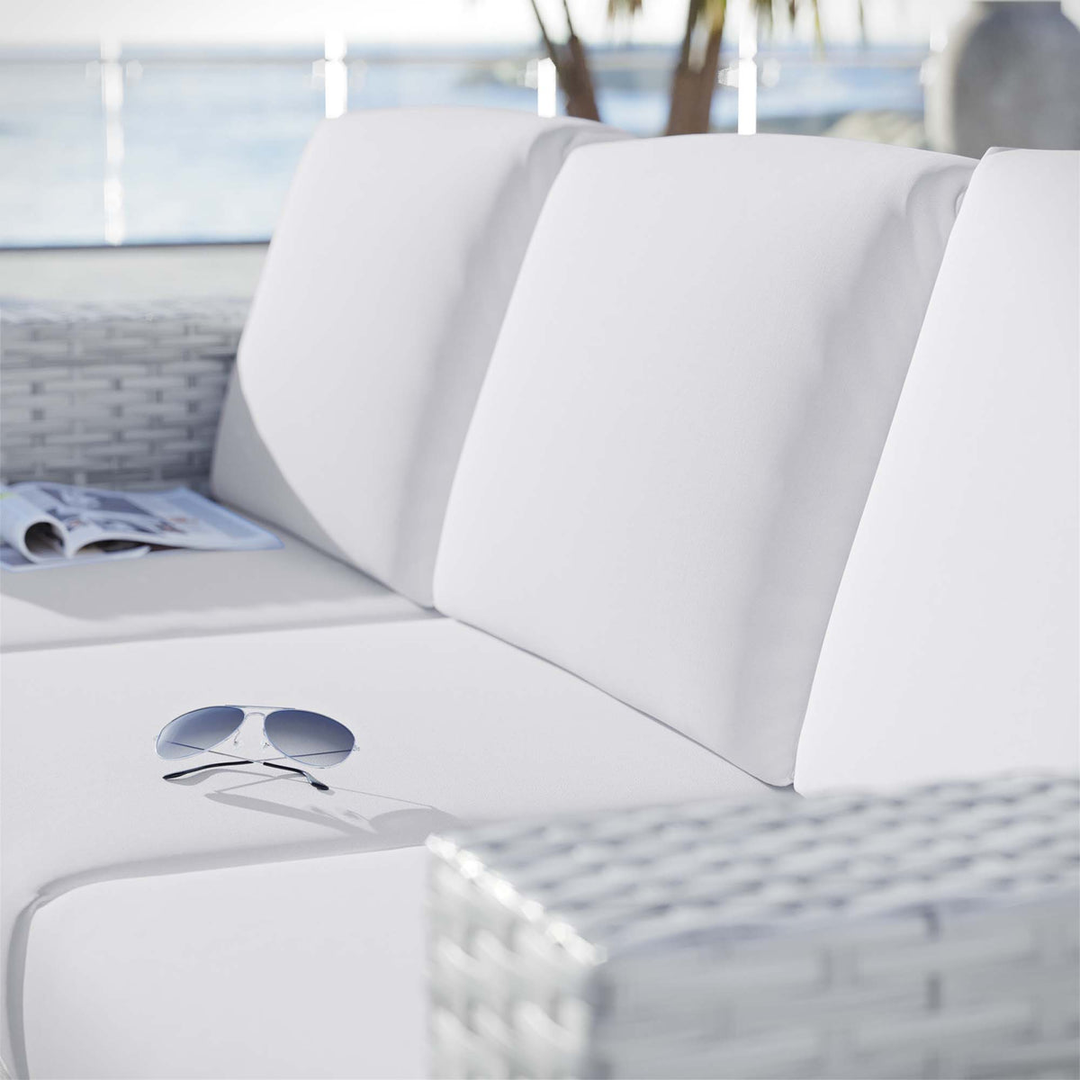 Convene Outdoor Patio Sofa - Light Gray White