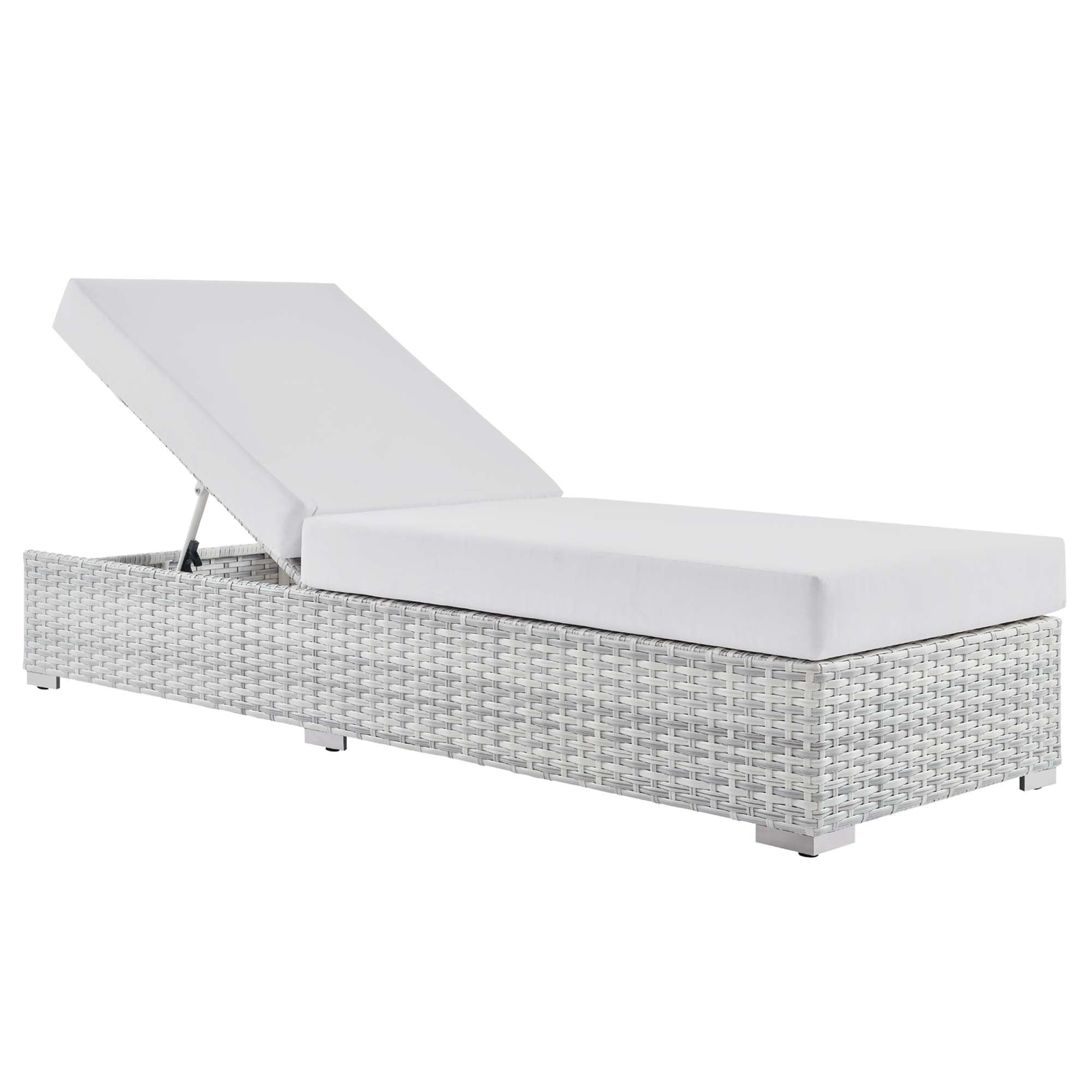 Convene Outdoor Patio Chaise - Light Gray White