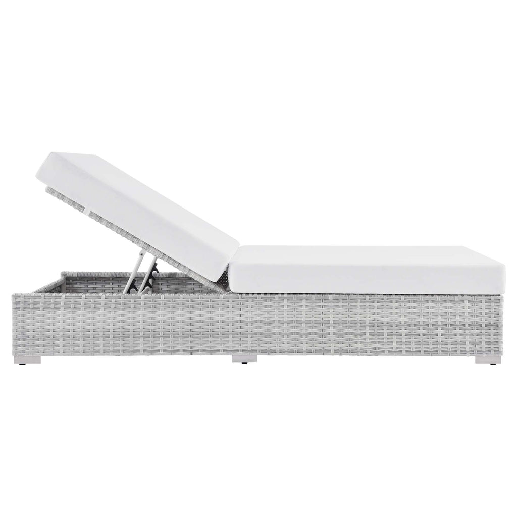 Convene Outdoor Patio Chaise - Light Gray White