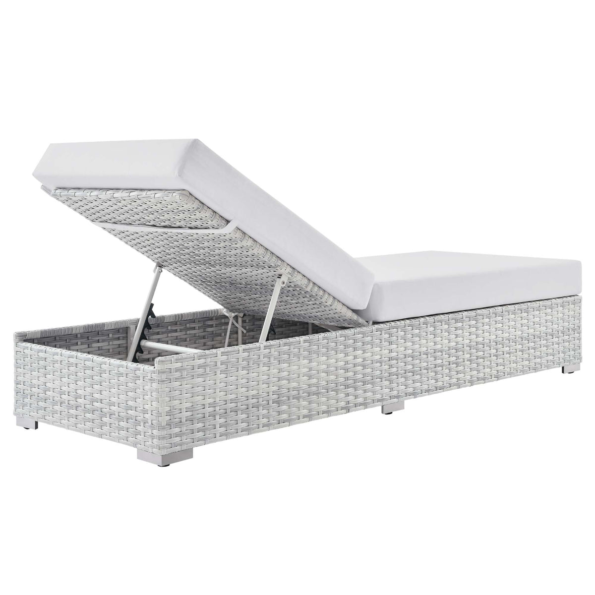 Convene Outdoor Patio Chaise - Light Gray White