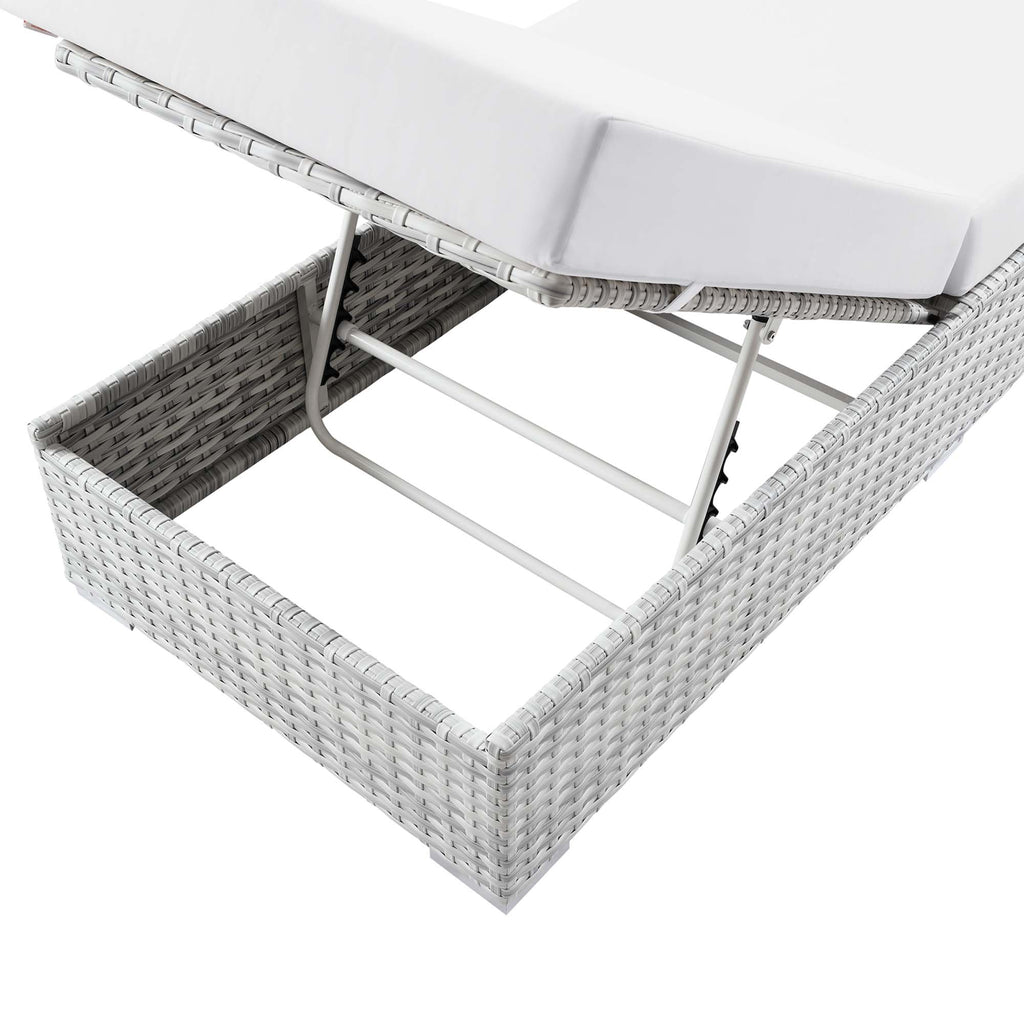 Convene Outdoor Patio Chaise - Light Gray White