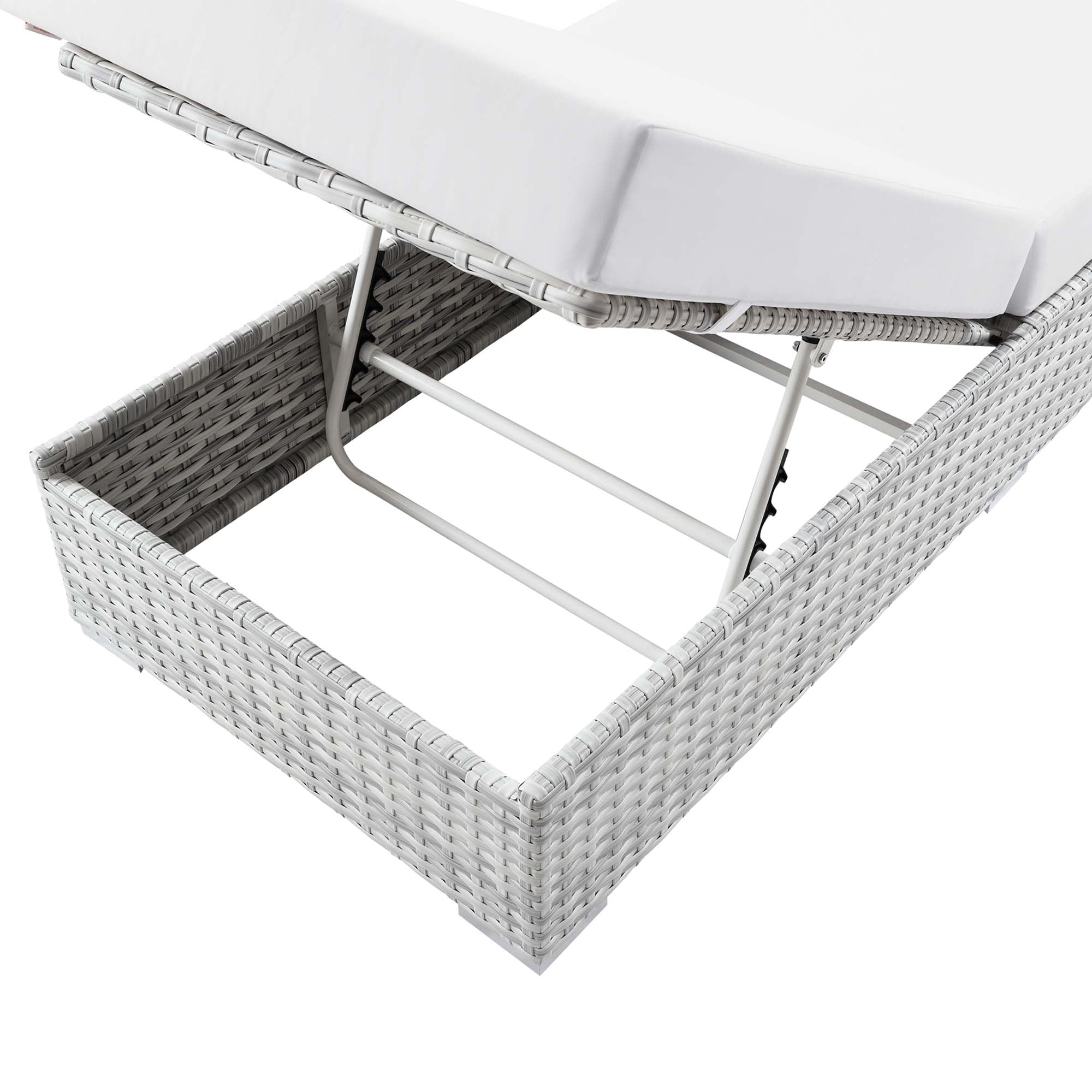 Convene Outdoor Patio Chaise - Light Gray White
