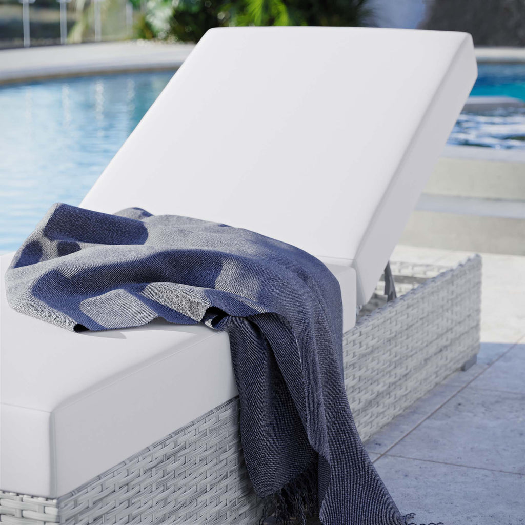 Convene Outdoor Patio Chaise - Light Gray White
