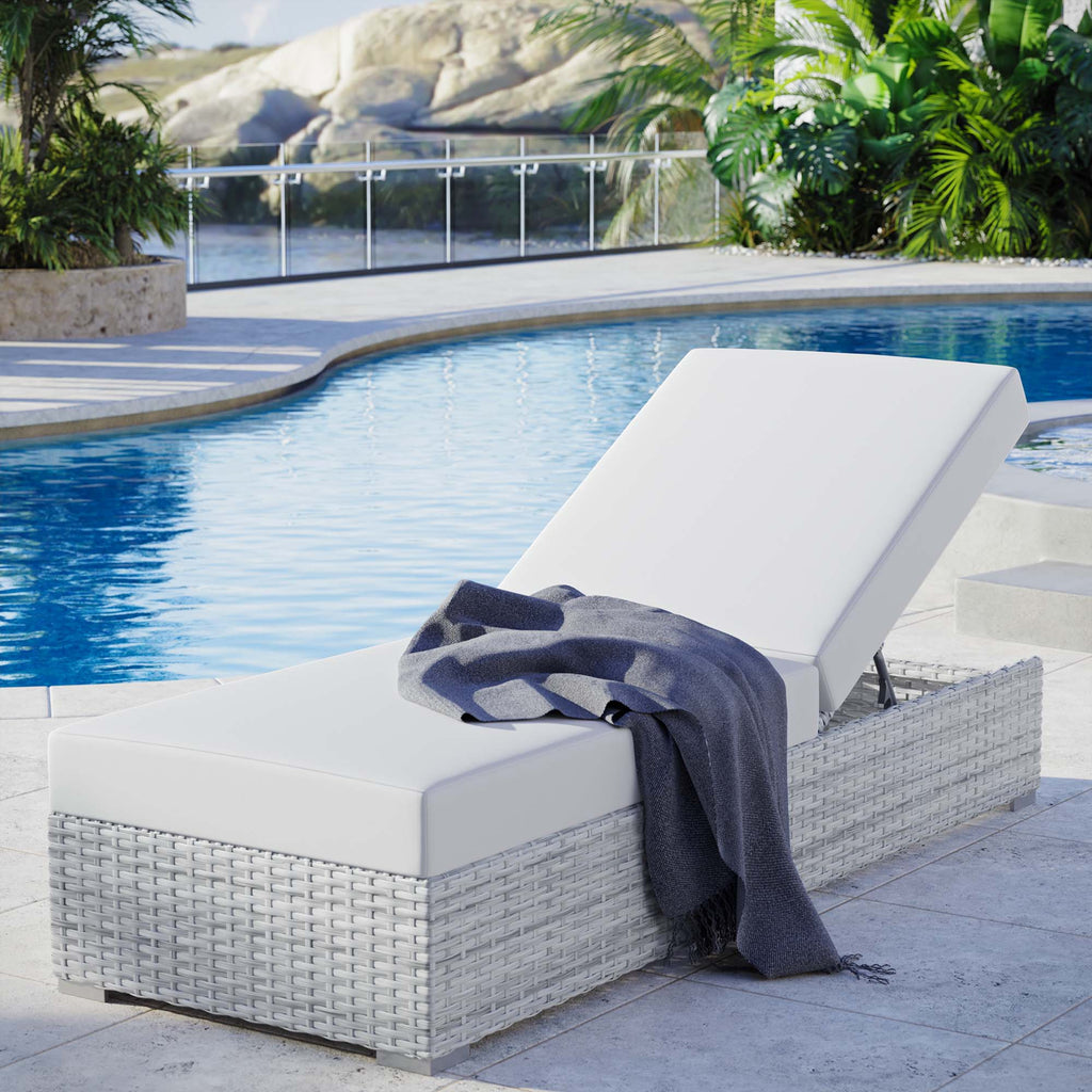 Convene Outdoor Patio Chaise - Light Gray White