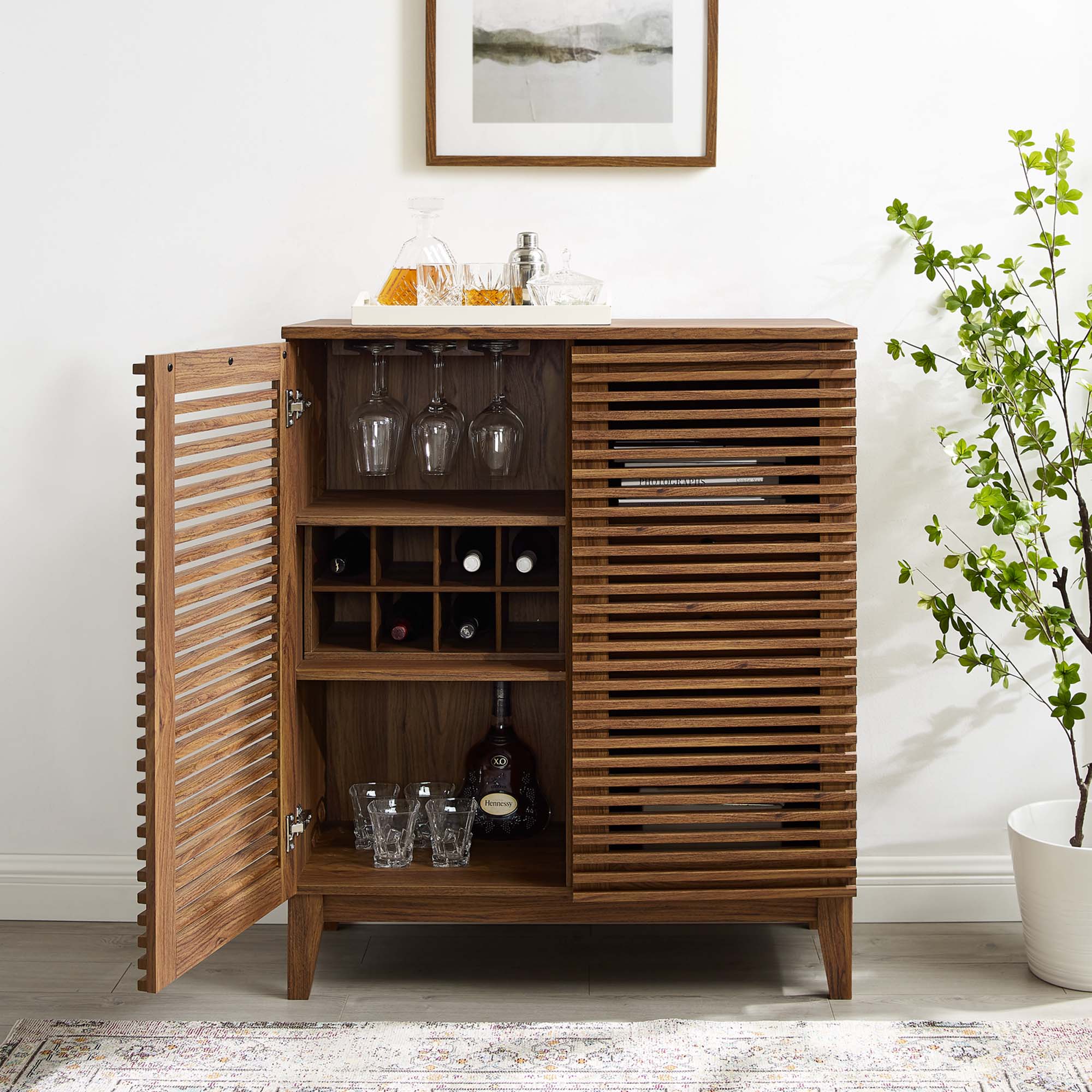 Render Bar Cabinet - Walnut (EEI-4311-WAL)