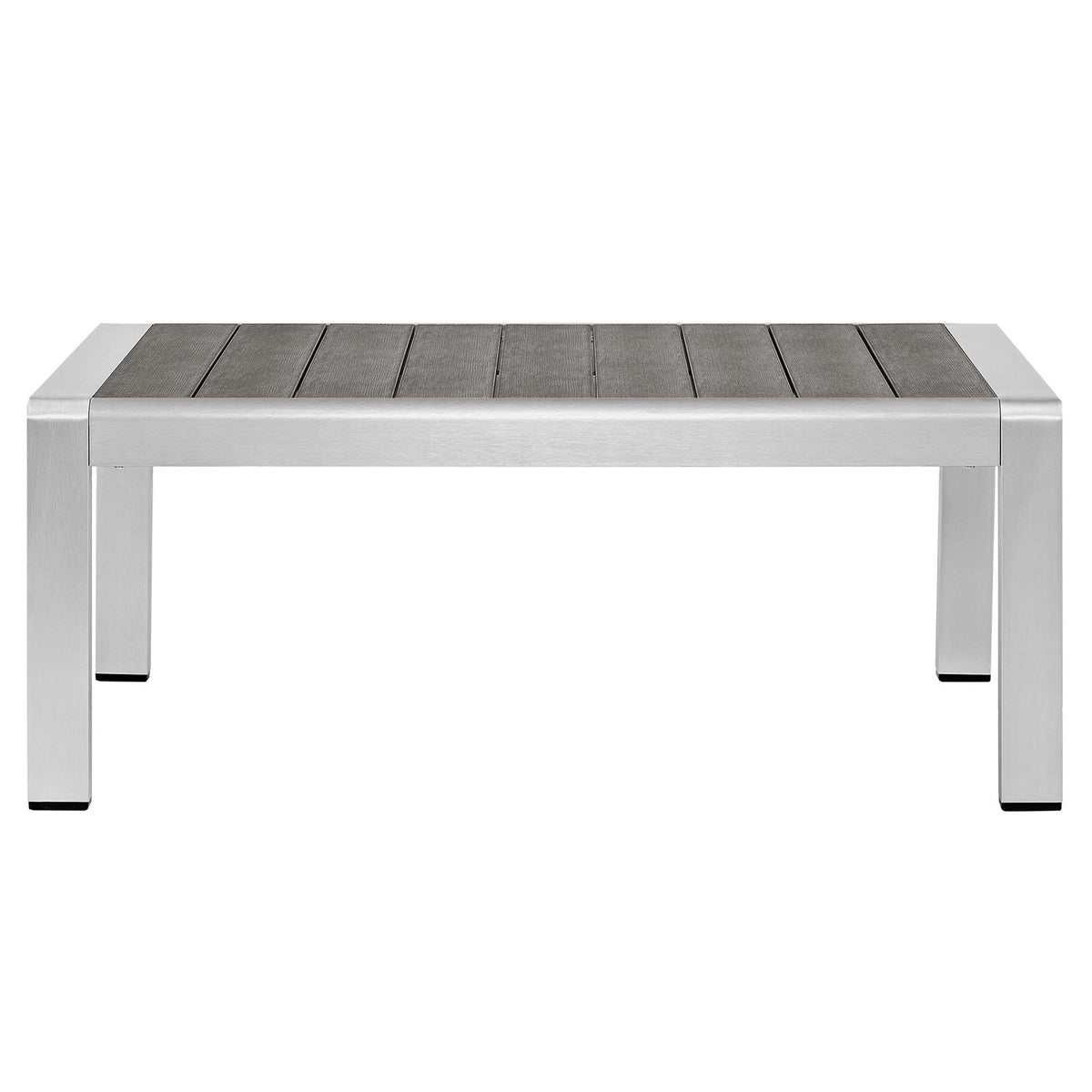 Shore 3 Piece Sunbrella Fabric Outdoor Patio Aluminum Set - Silver Gray