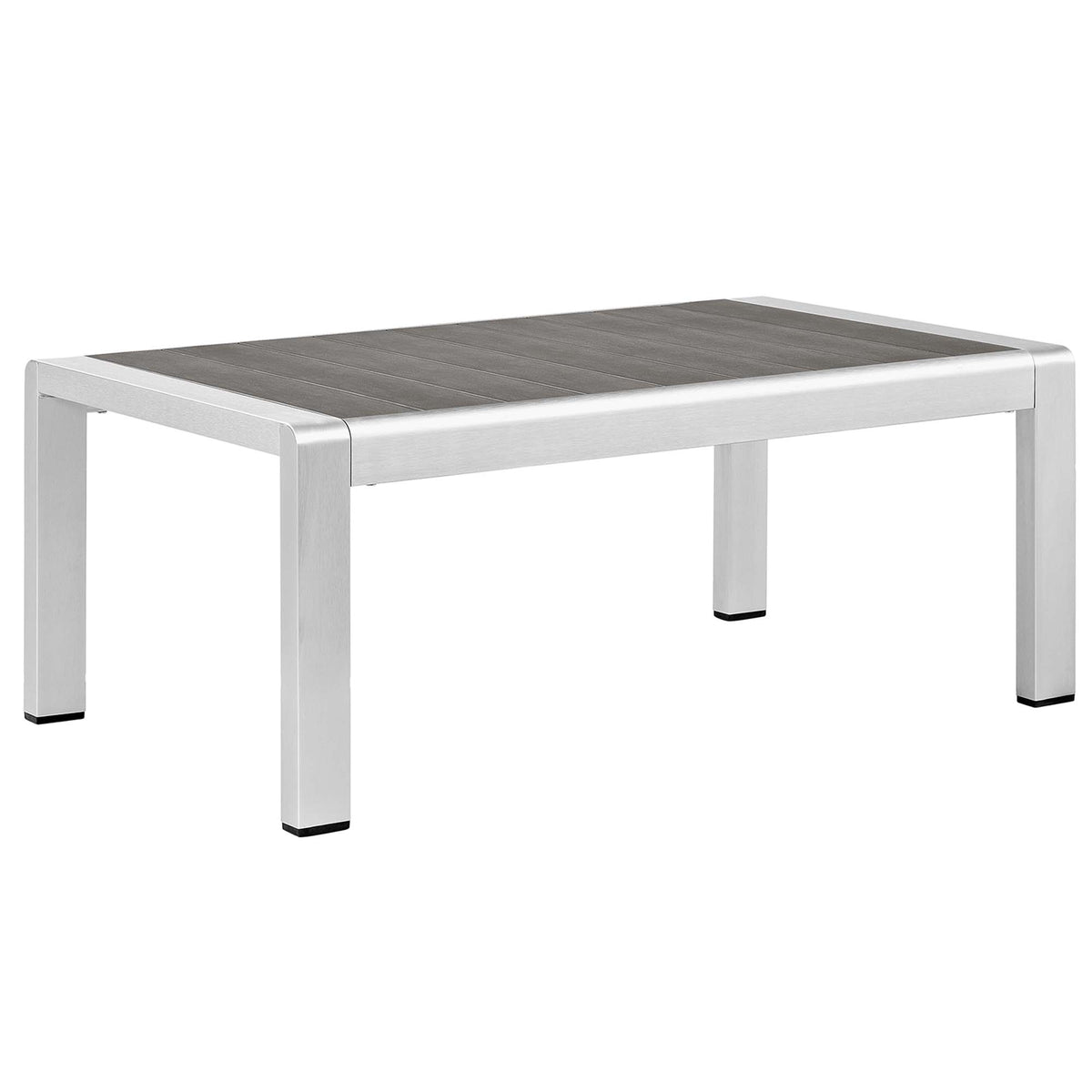 Shore 3 Piece Sunbrella Fabric Outdoor Patio Aluminum Set - Silver Navy