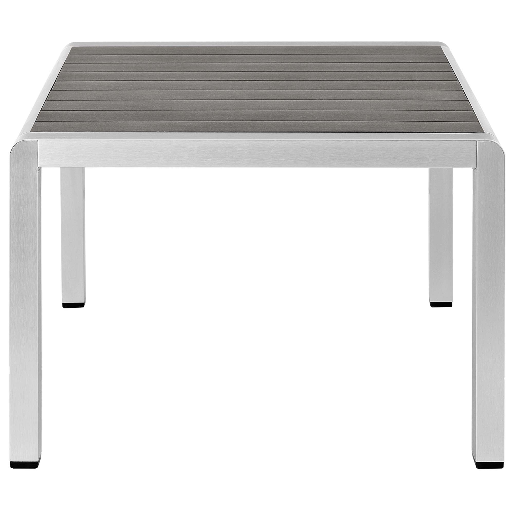 Shore 4 Piece Sunbrella Fabric Outdoor Patio Aluminum Set - Silver Gray