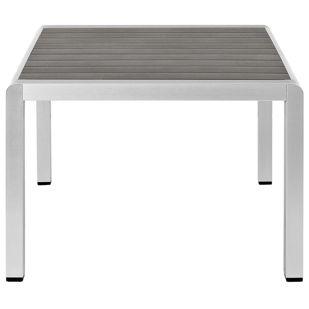 Shore 7 Piece Sunbrella Fabric Outdoor Patio Aluminum Set - Silver Gray