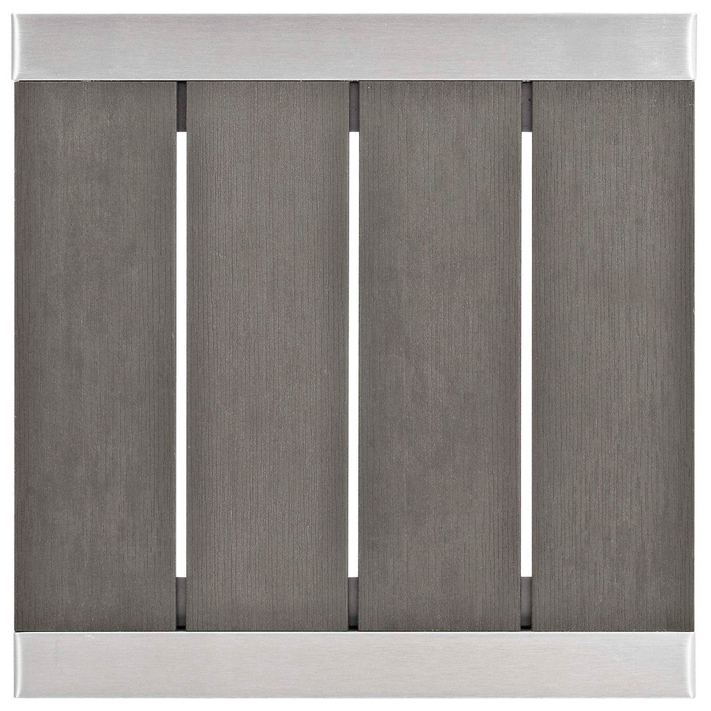 Shore 7 Piece Sunbrella Fabric Outdoor Patio Aluminum Set - Silver Gray
