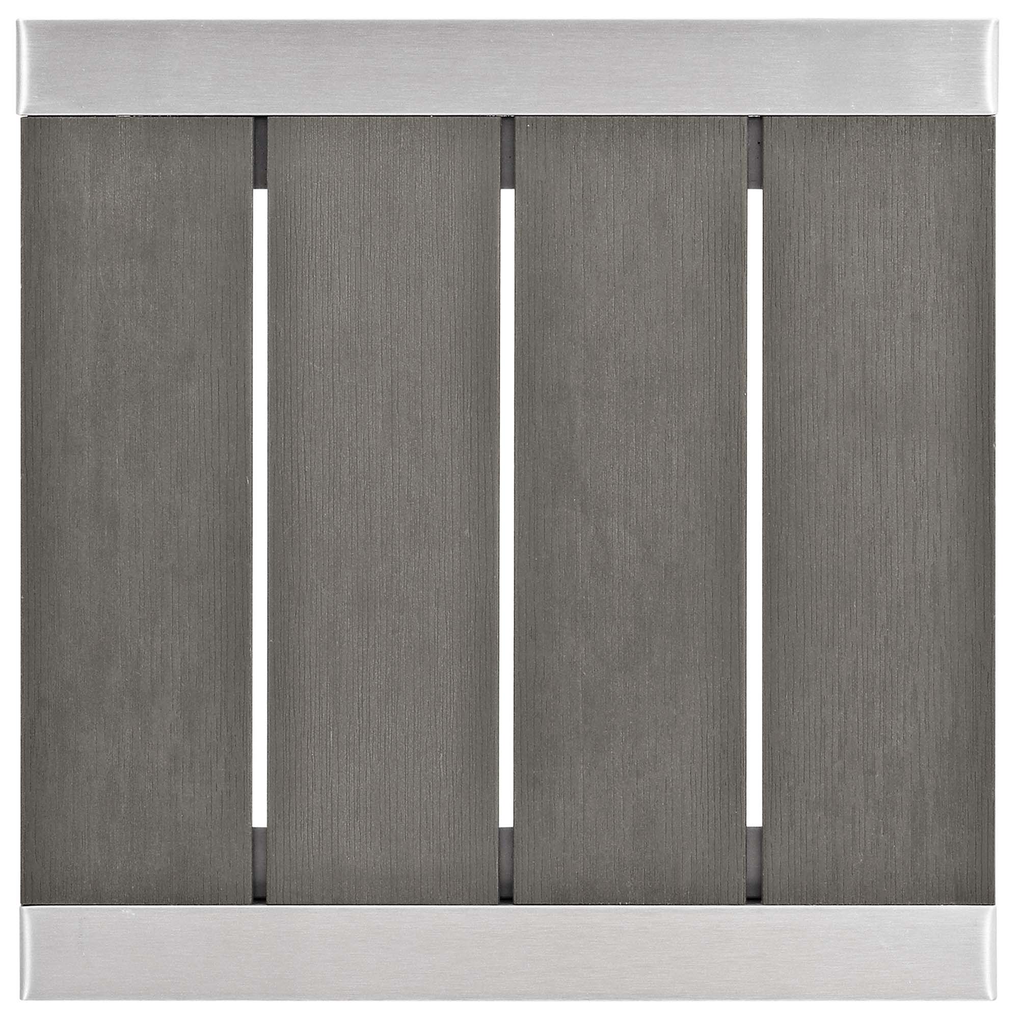 Shore 7 Piece Sunbrella Fabric Outdoor Patio Aluminum Set - Silver Gray
