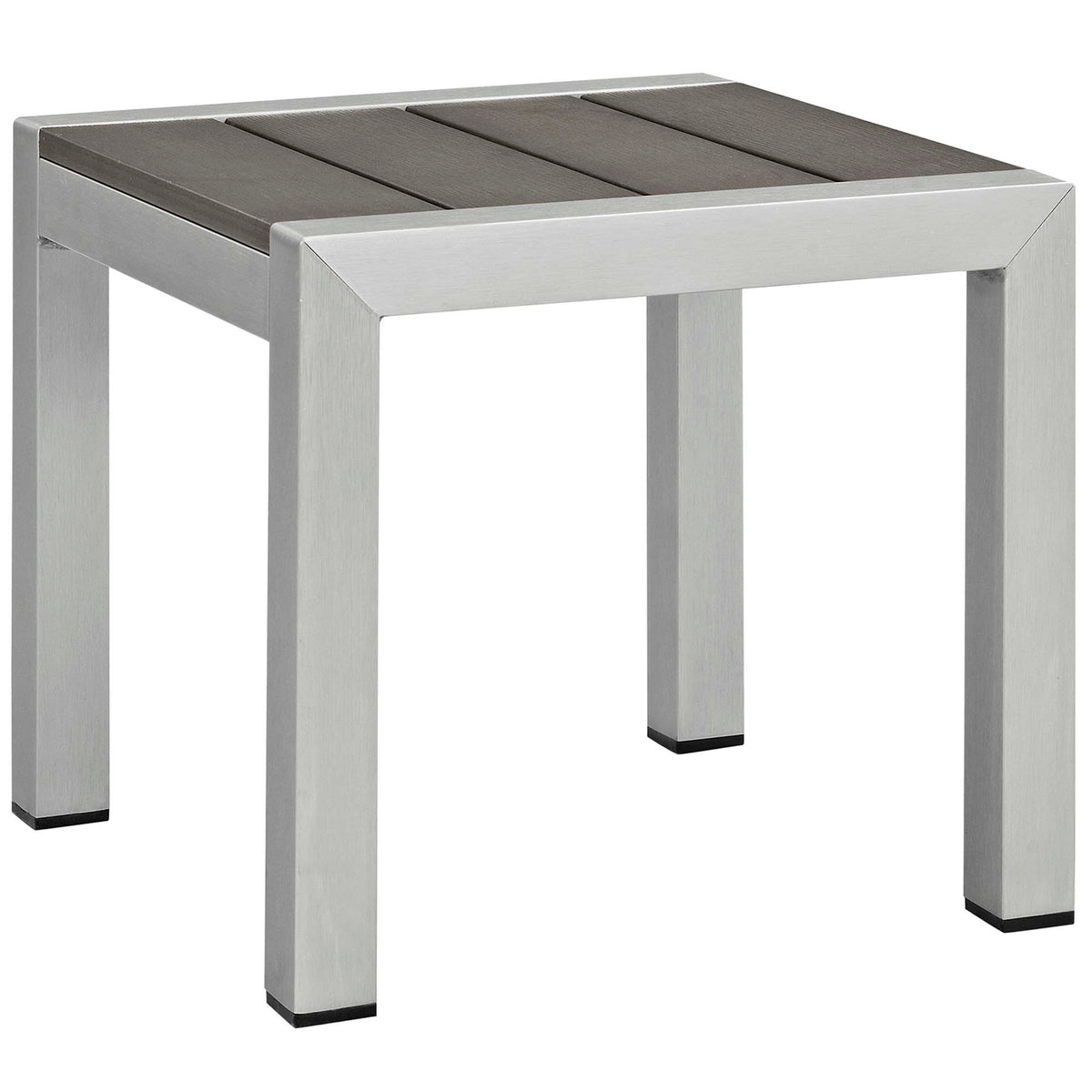 Shore 7 Piece Sunbrella Fabric Outdoor Patio Aluminum Set - Silver Navy