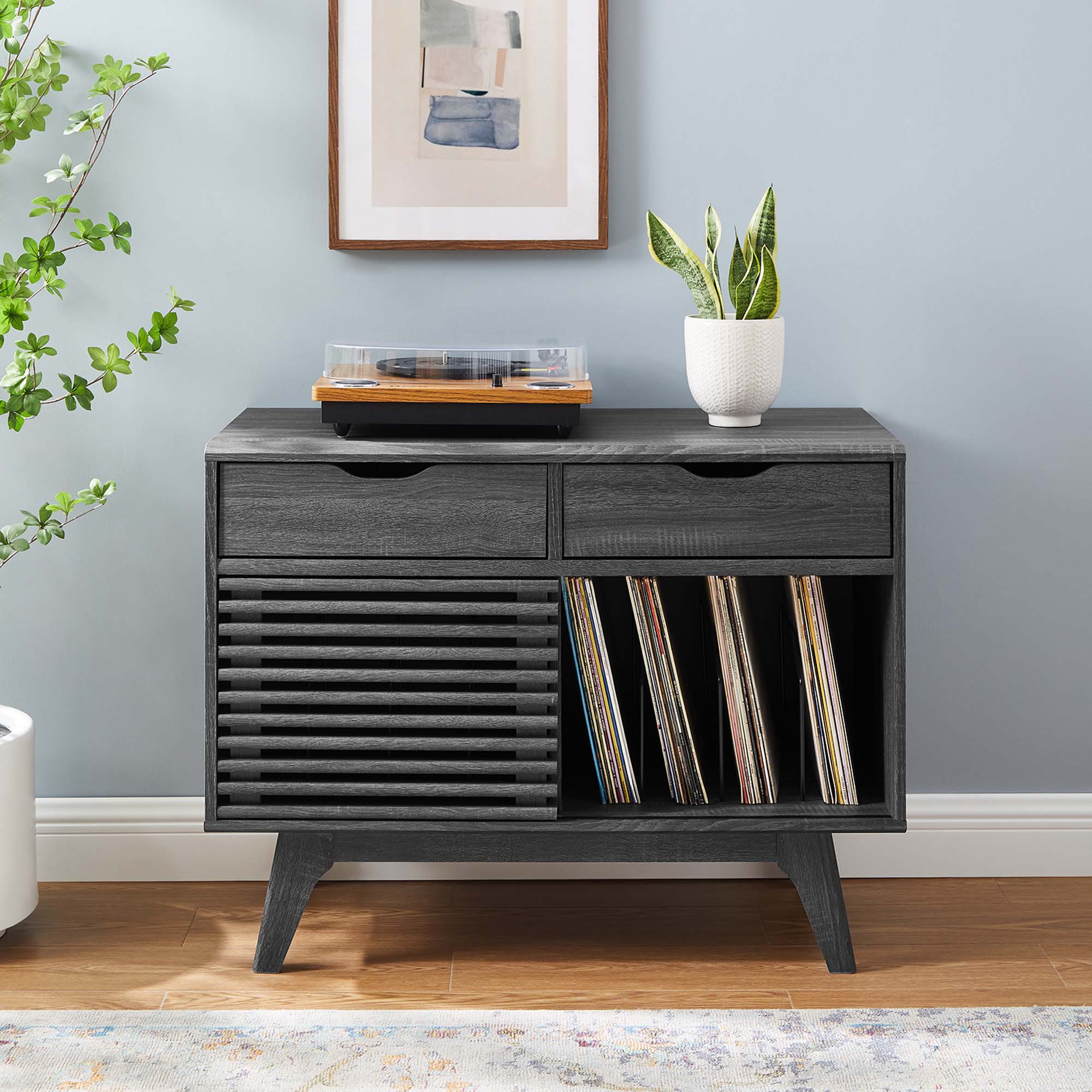 Render Vinyl Record Display Stand - Charcoal (EEI-4323-CHA)