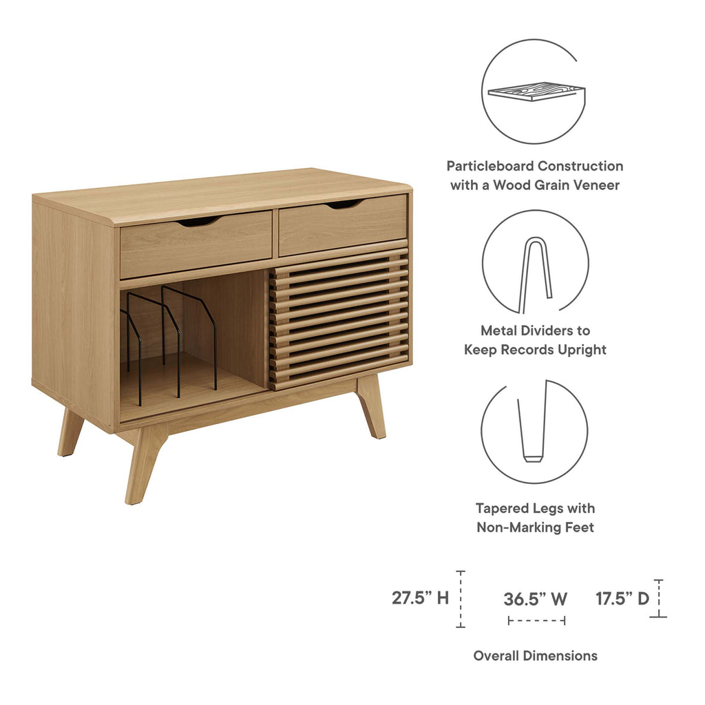 Render Vinyl Record Display Stand - Oak (EEI-4323-OAK)