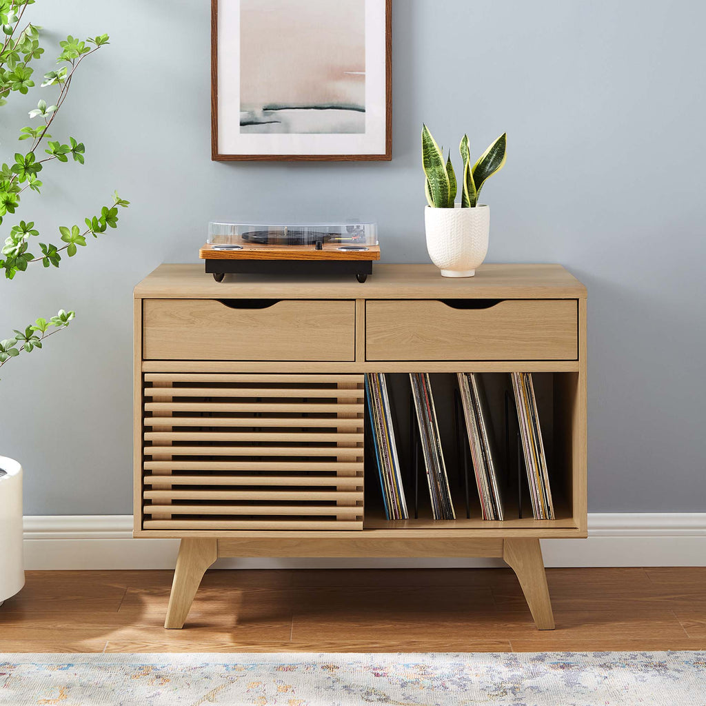 Render Vinyl Record Display Stand - Oak (EEI-4323-OAK)