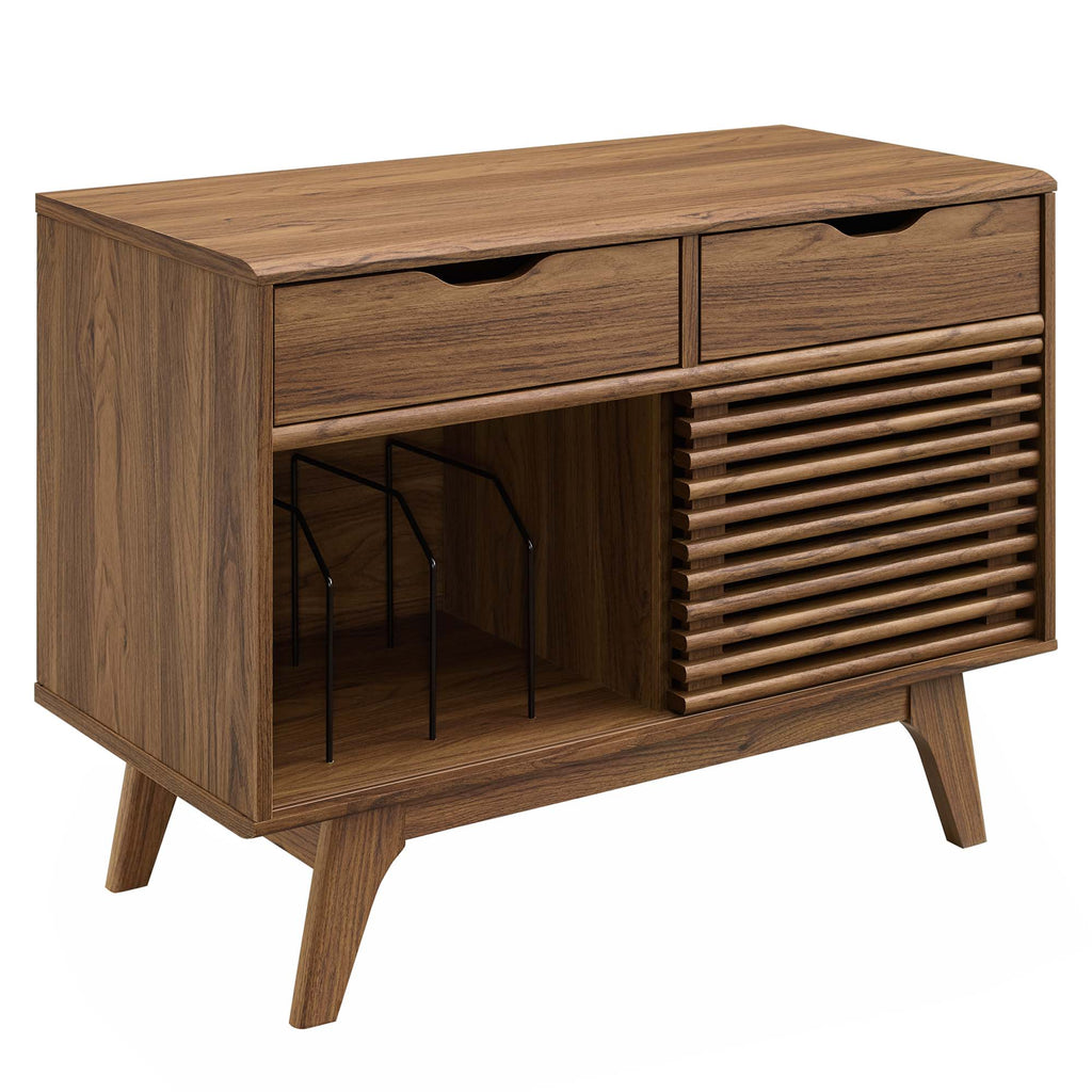 Render Vinyl Record Display Stand - Walnut (EEI-4323-WAL)