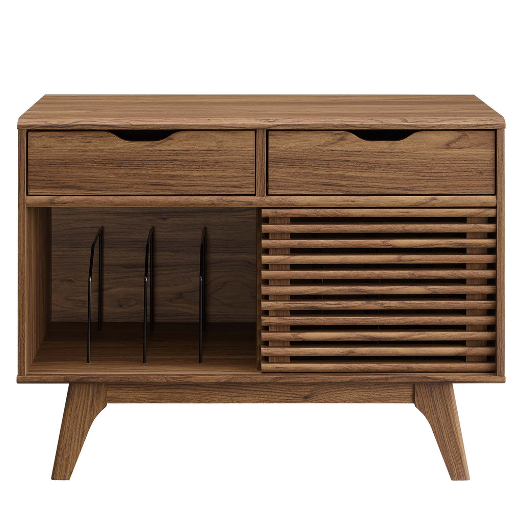 Render Vinyl Record Display Stand - Walnut (EEI-4323-WAL)